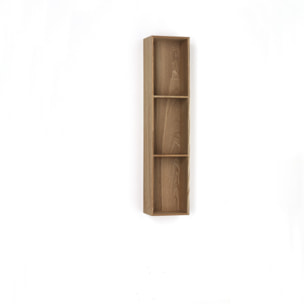 Étagère murale Tomasucci BILLA à 3 compartiments, MDF plaqué chêne, 90 × 15 × 20 cm