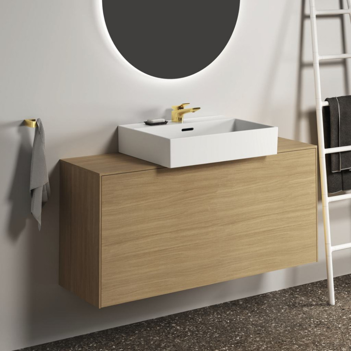 IDEAL STANDARD Mitigeur lavabo Conca avec tirette et vidage Or