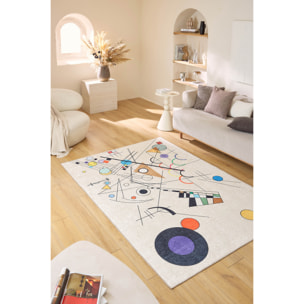 STAMPA - Tapis lavable à motif artistique - Beige