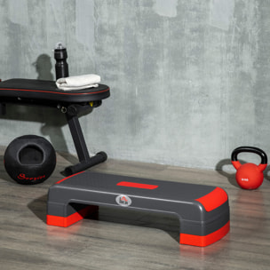 Step de Aeróbic con Altura Ajustable de 10/15/20 cm en Casa 78x28x20 cm Rojo