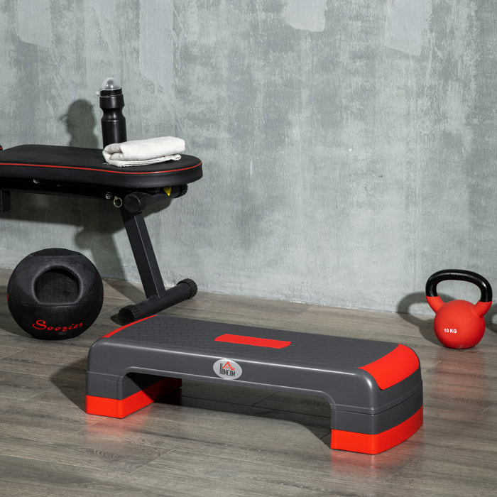 Step de Aeróbic con Altura Ajustable de 10/15/20 cm en Casa 78x28x20 cm Rojo