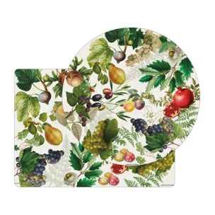 Set vinyle 860 g/m² imprimé beige vert Abondance d'automne naturel