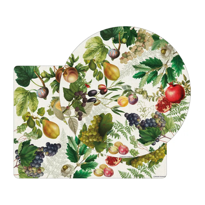 Set vinyle 860 g/m² imprimé beige vert Abondance d'automne naturel