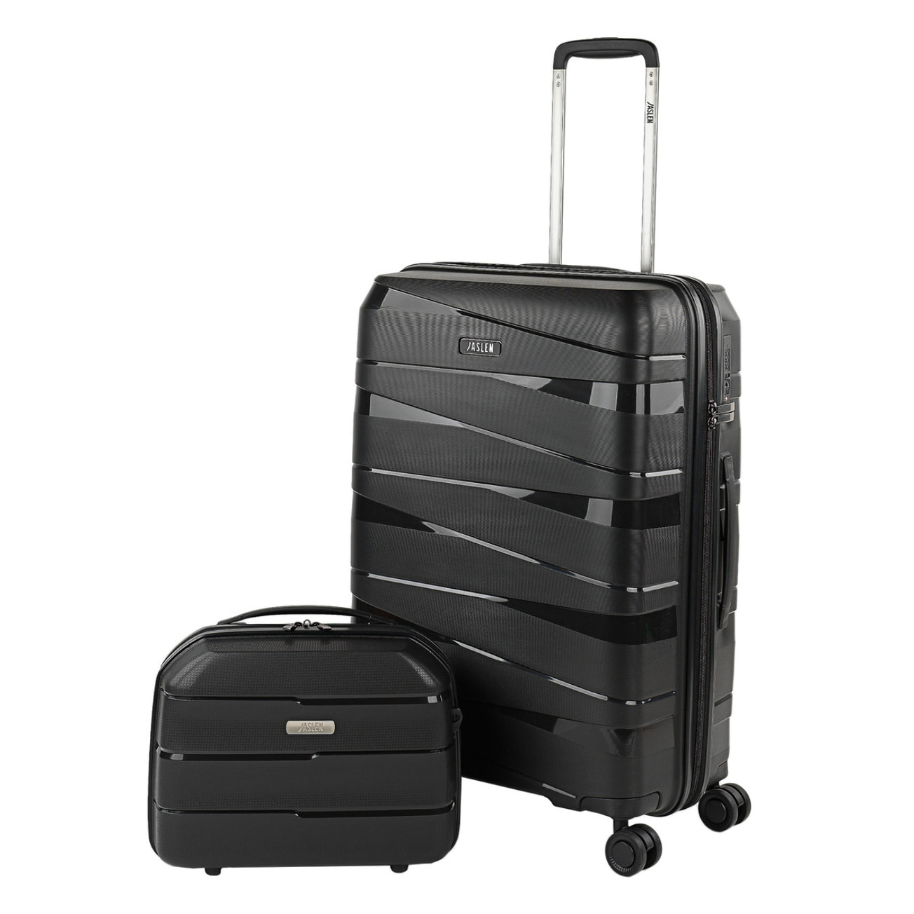 Juego De Maletas Rígidas Pp Jaslen Stuttgart Negro