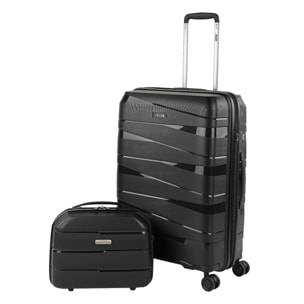 Juego De Maletas Rígidas Pp Jaslen Stuttgart Negro