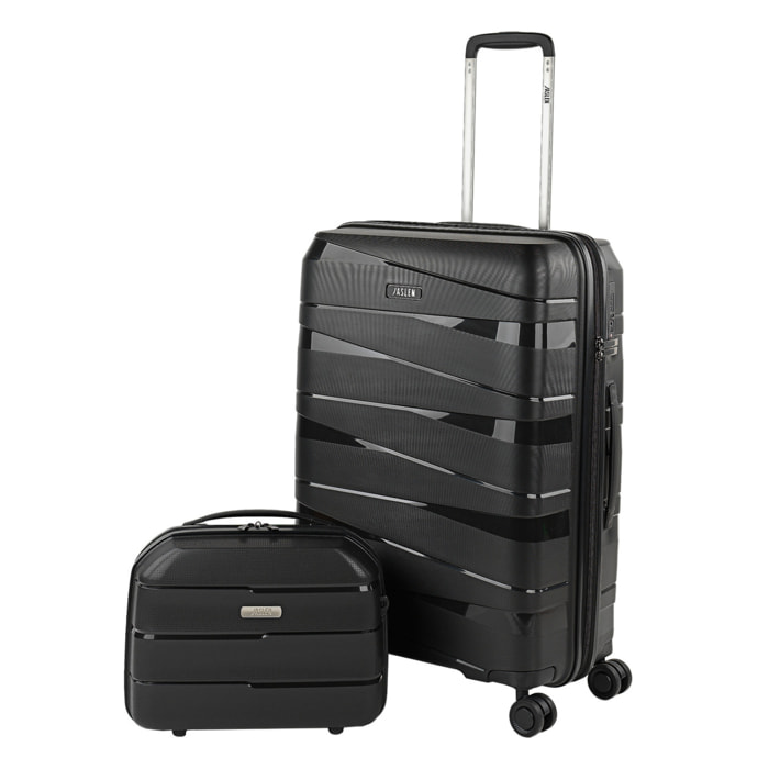 Juego De Maletas Rígidas Pp Jaslen Stuttgart Negro