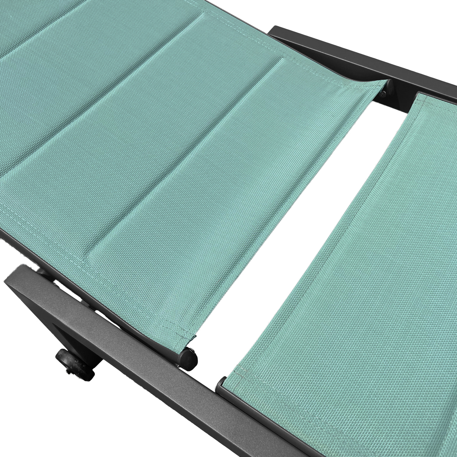 Bain de soleil BARBADOS en textilène vert d'eau - aluminium anthracite