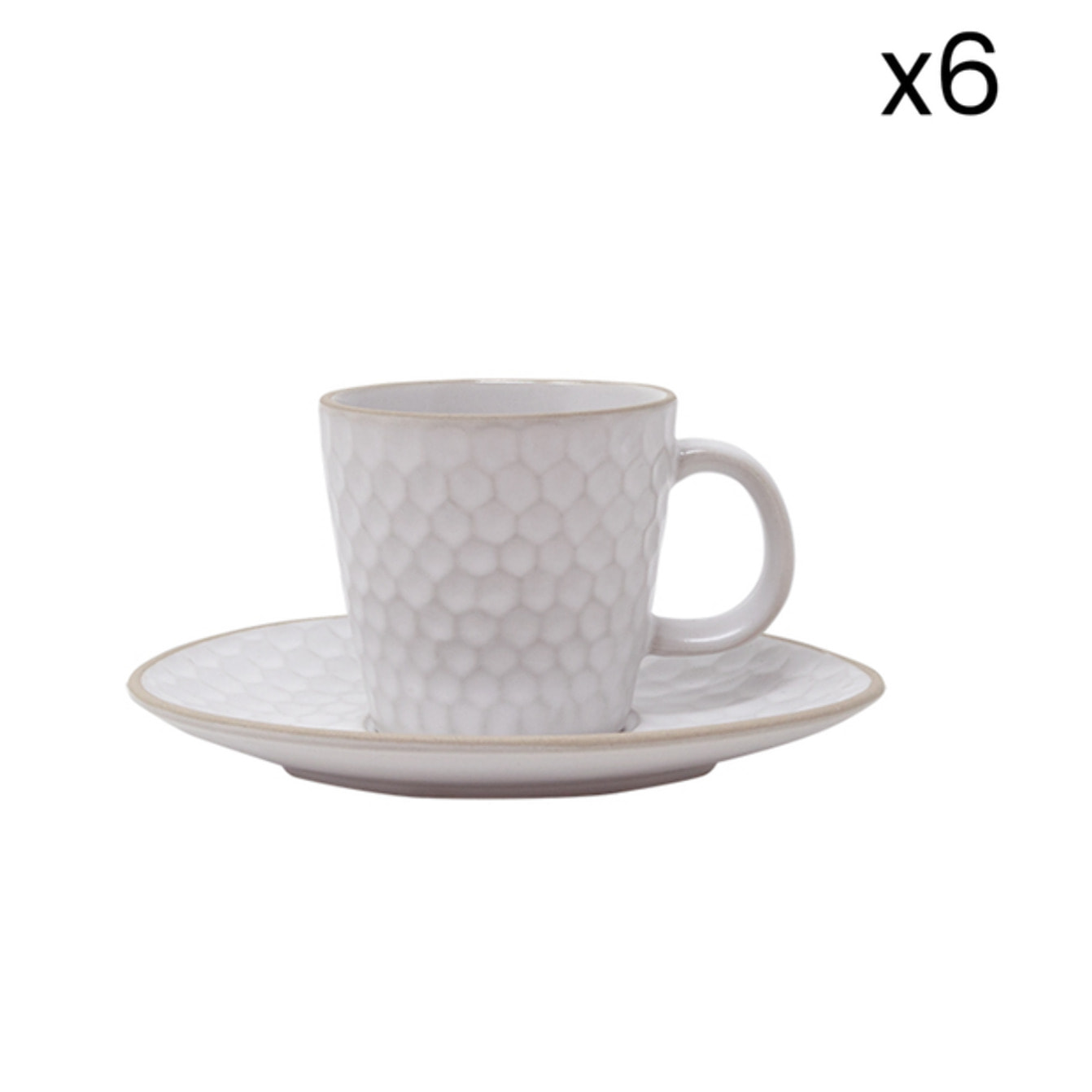 Set da caffè Impronte da 6 pezzi in stoneware