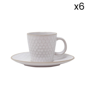 Set da caffè Impronte da 6 pezzi in stoneware