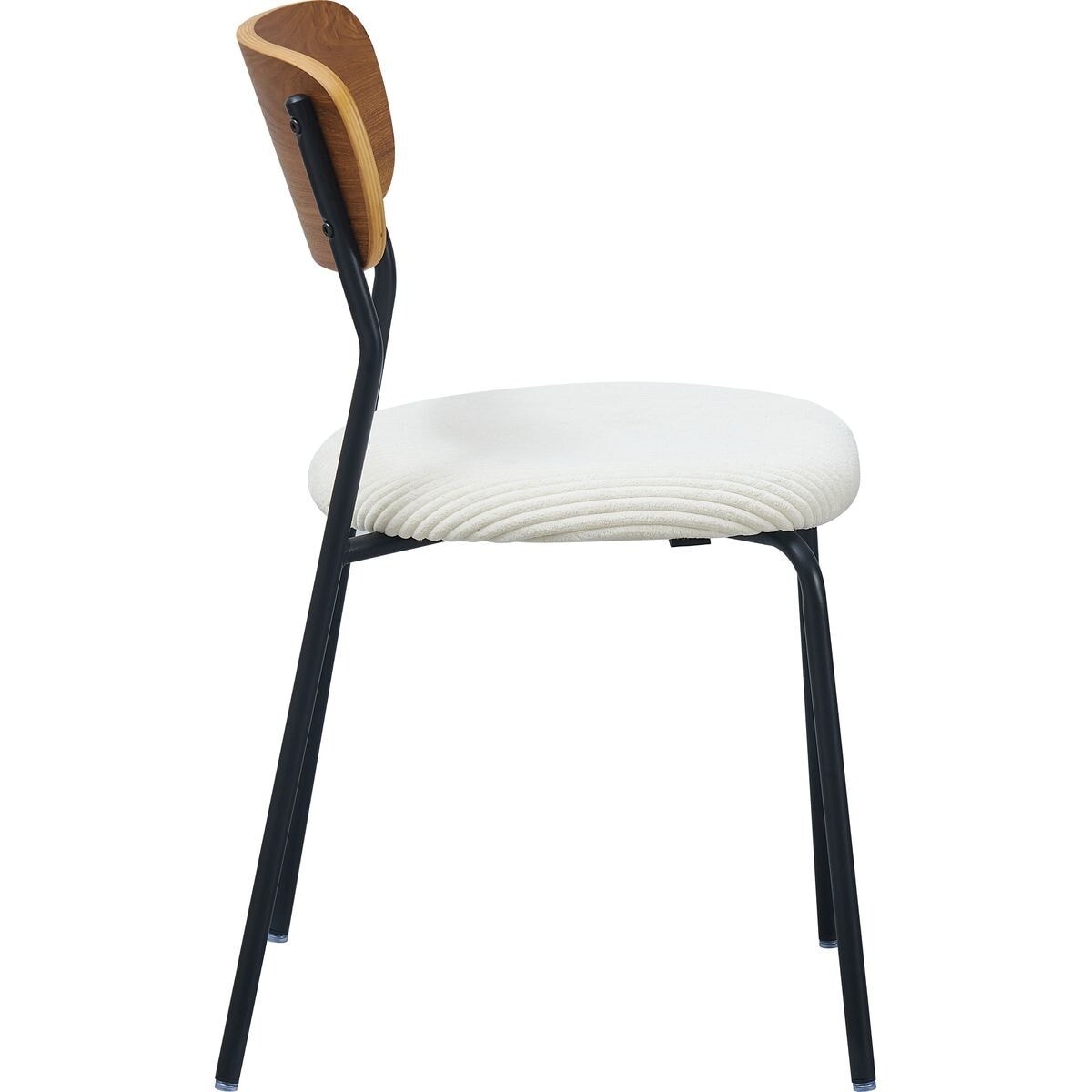 Lot de 2 chaises en bois et velours côtelé - LEYA