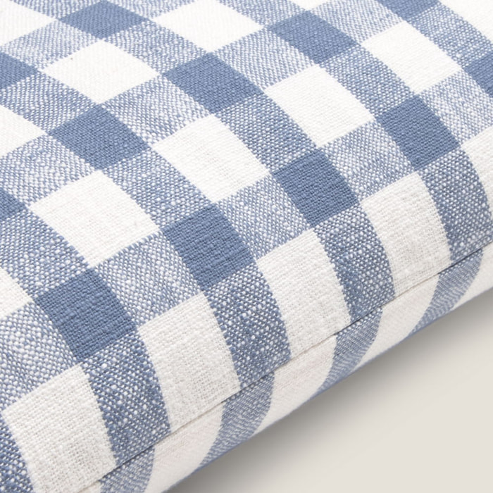 Funda de cojín algodón cuadros Soncuad color azul Algodón