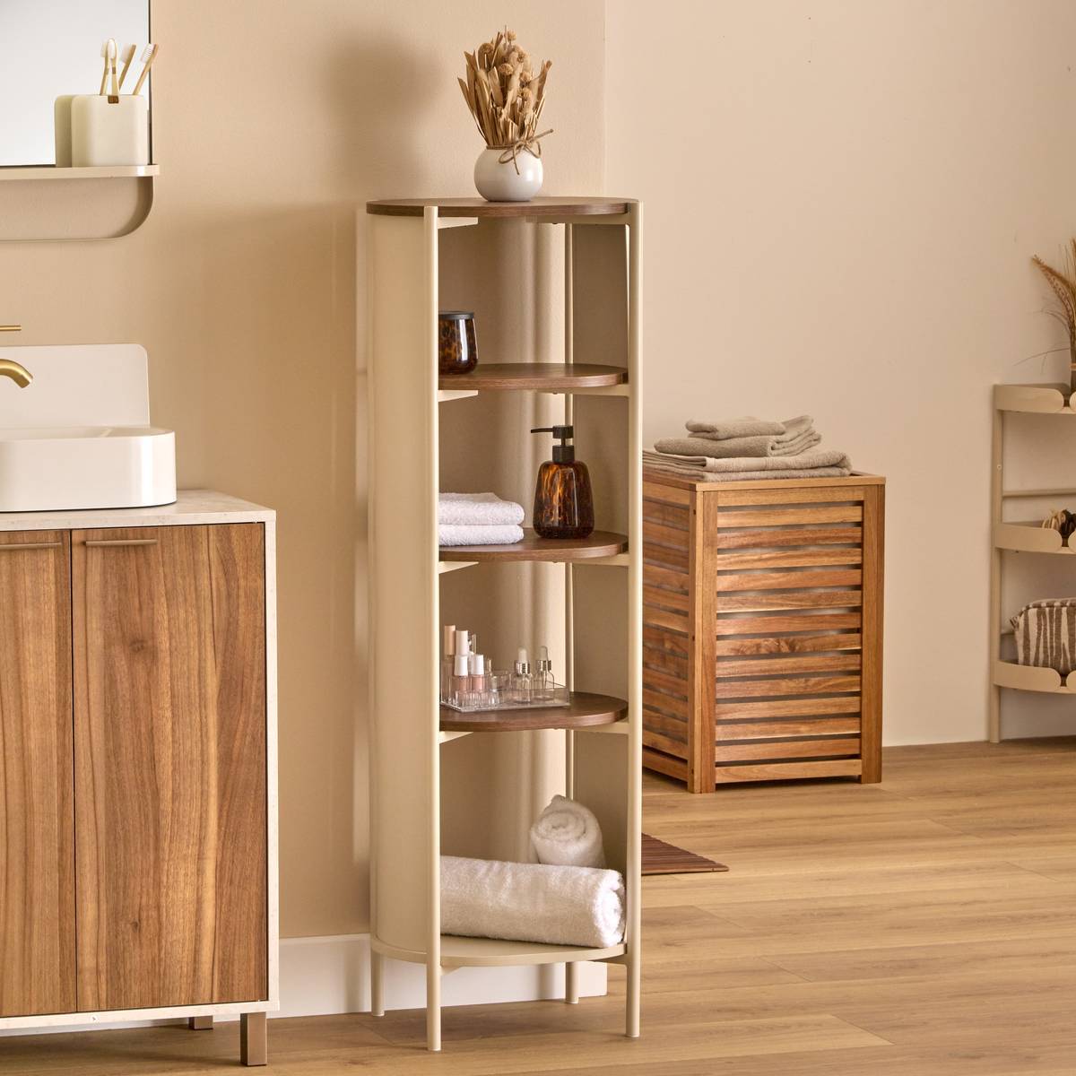 Étagère de salle de bain Argileo 40x122cm 5 niveaux blanc