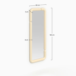 Miroir rectangulaire laqué blanc 160 x 60 cm - Silk