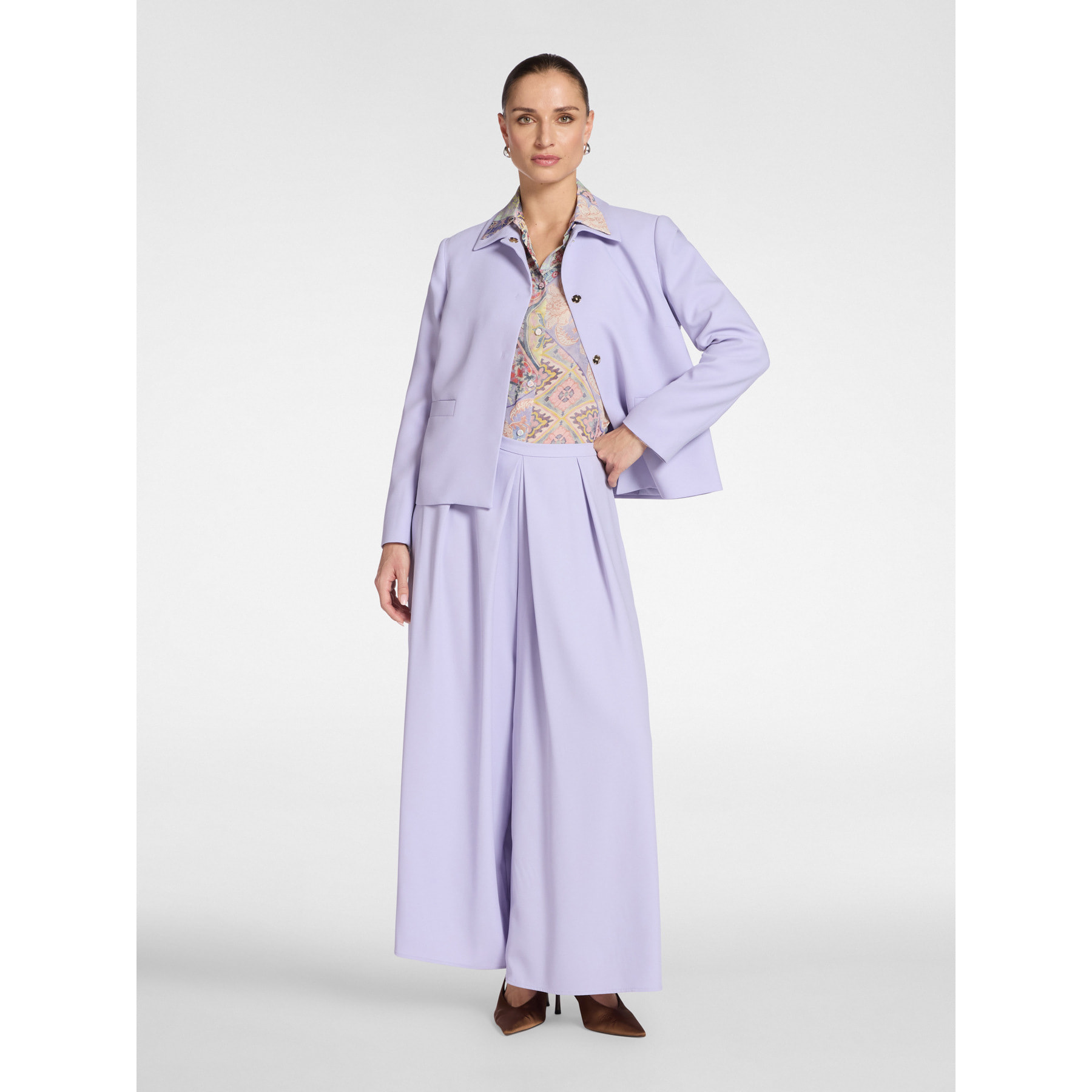 Elena Mirò - Chaqueta en tejido crepé - Violeta