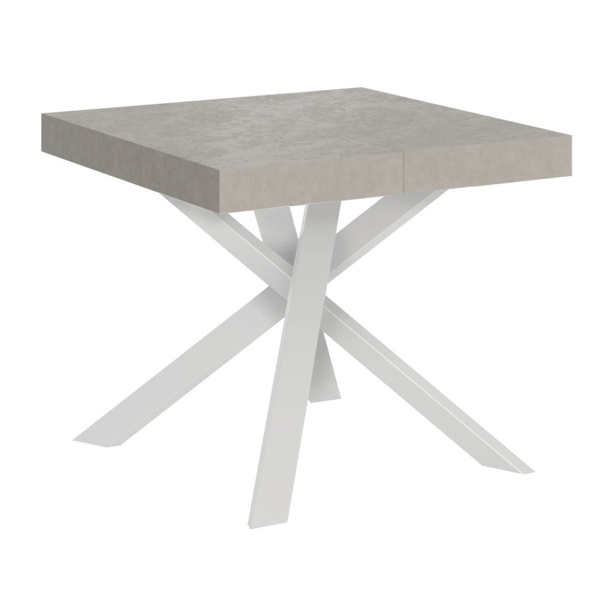 Tavolo allungabile 90x90/194 cm Clerk cashmere gambe bianche