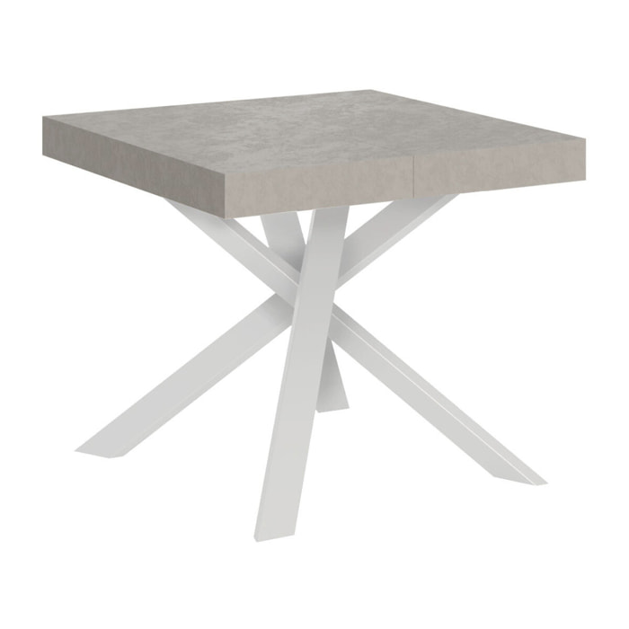 Tavolo allungabile 90x90/194 cm Clerk cashmere gambe bianche