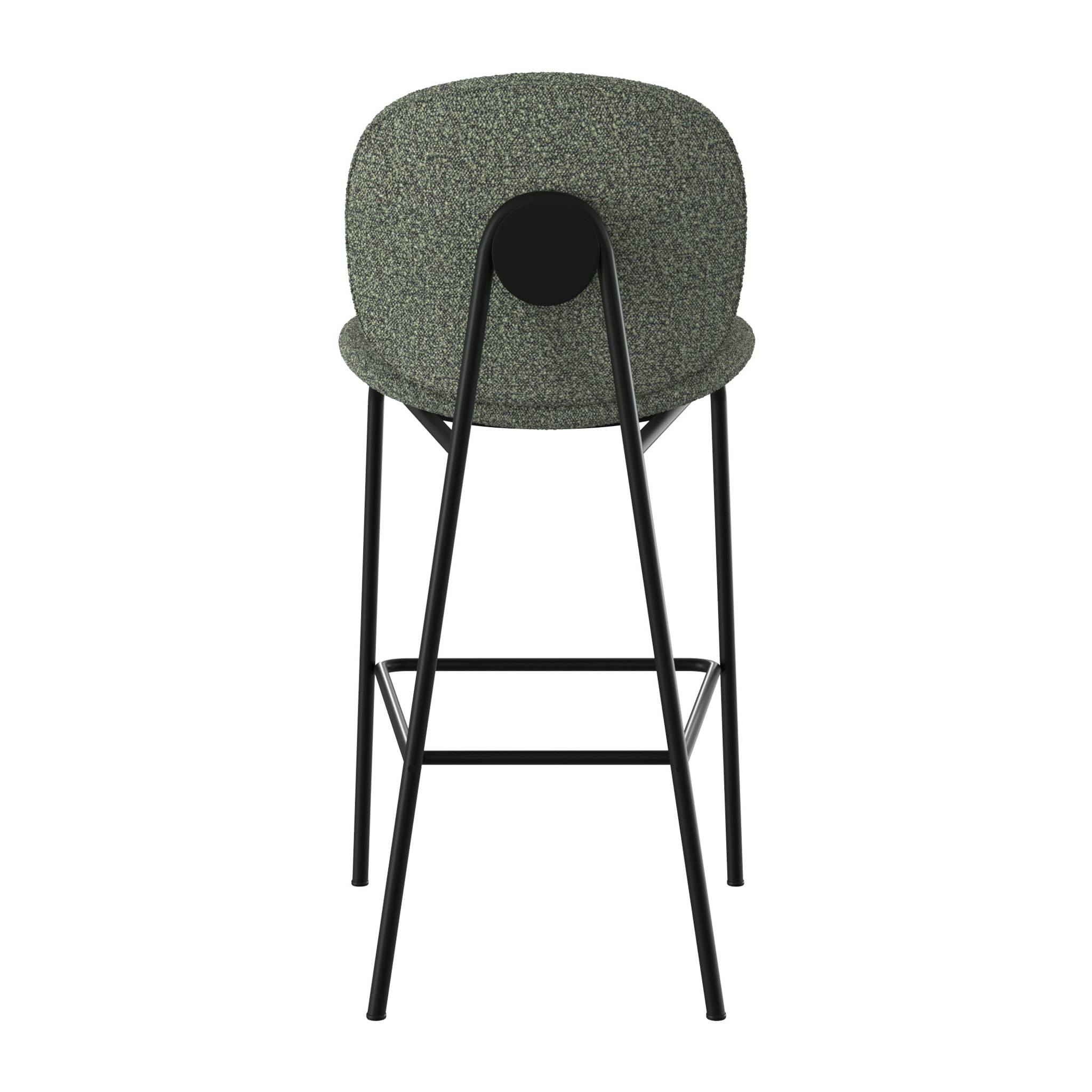 Lot de 2 chaises pour îlot central en tissu bouclé vert 63,5 cm - Iris