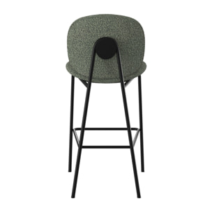 Lot de 2 chaises pour îlot central en tissu bouclé vert 63,5 cm - Iris