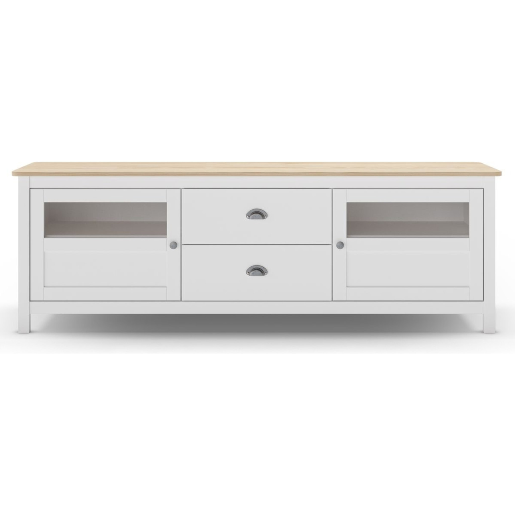 Meuble TV 2 portes 2 tiroirs en bois - MACHA