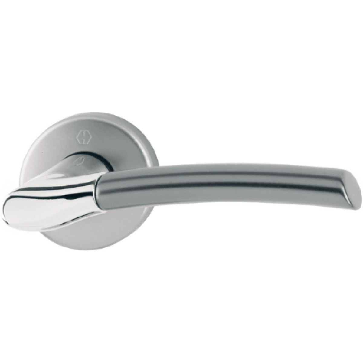 Ensemble Bergen sur rosace bec de cane HOPPE F49/F9 laiton chromé/alu aspect inox - 2815975