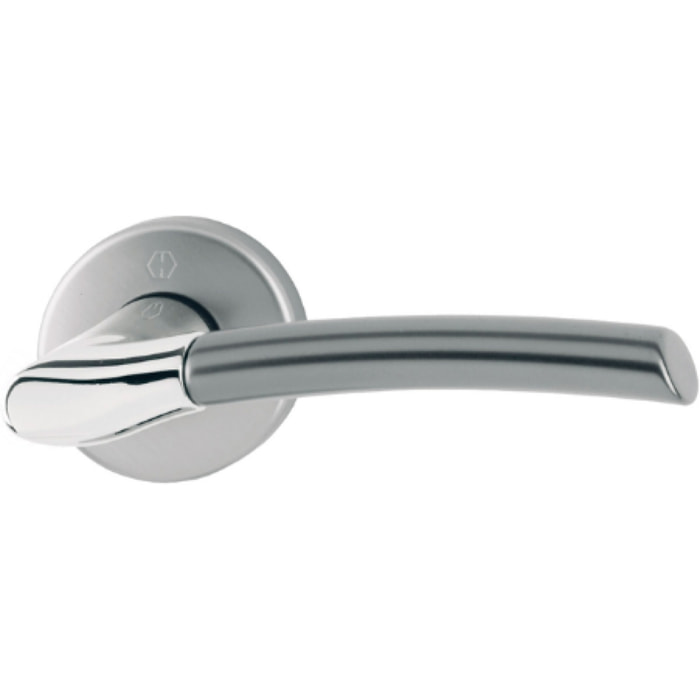Ensemble Bergen sur rosace bec de cane HOPPE F49/F9 laiton chromé/alu aspect inox - 2815975