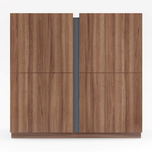 Zapatero Odda melamina nogal detalle grafito 90x95x35 cm