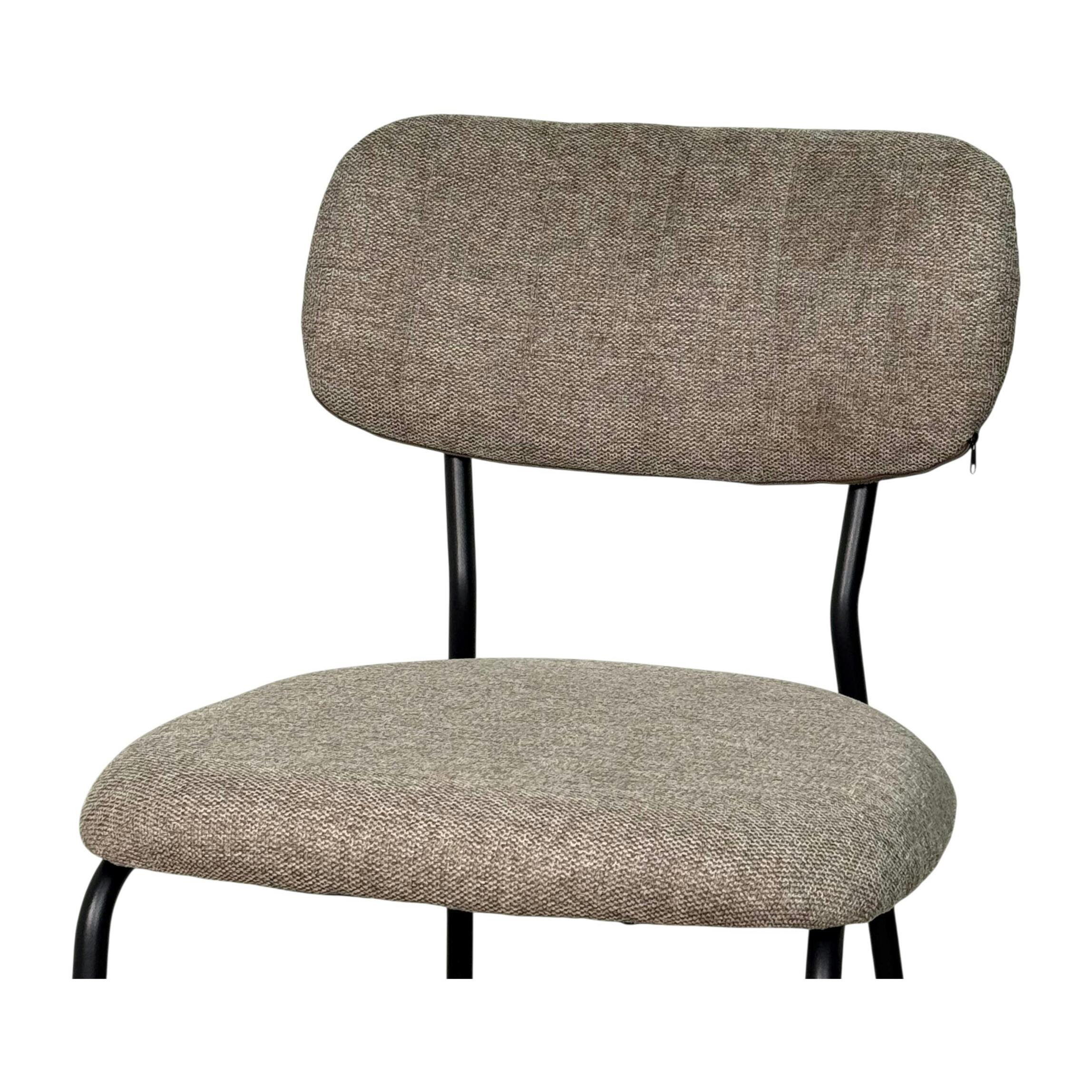 Chaise tissu brun taupe style écolier (lot de 2) MALANG