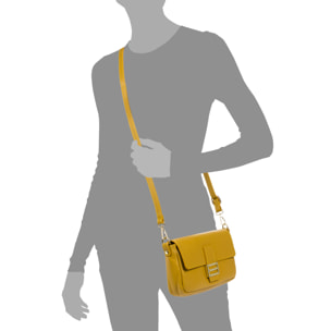 Alluvioni borsa a mano e borsa a tracolla donna. Pelle autentica finitura Dollaro.