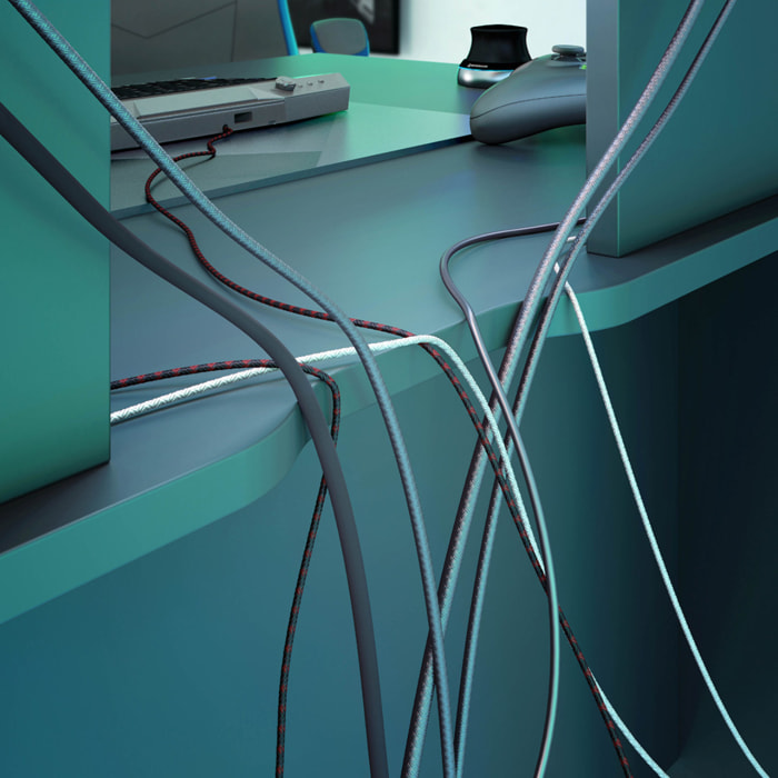 Mesa De Ordenador Gamer 88x136x67 Cm Antracita