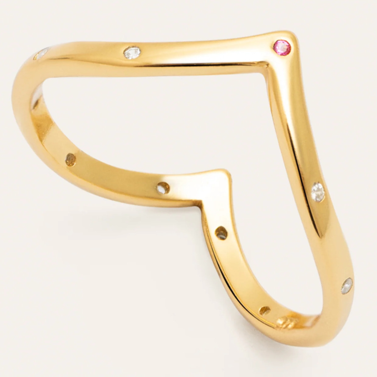 Anello Doble Peak Pink Argento Placcato Oro