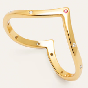 Anello Doble Peak Pink Argento Placcato Oro