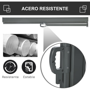Toldo Lateral Retráctil 300x160 cm Pantalla Enrollable Mampara de Privacidad y Protección Solar para Jardín Balcón Terraza Gris
