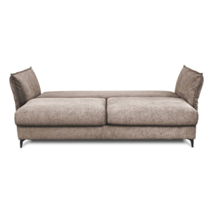 Canapé Tissu Droit Convertible Taupe Verduro - 3 Places