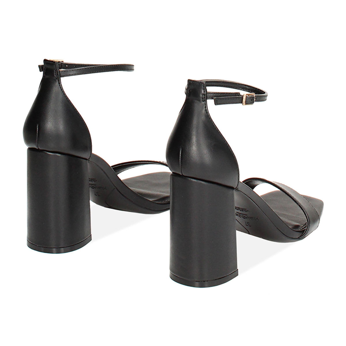 Sandali neri, tacco largo 10 cm