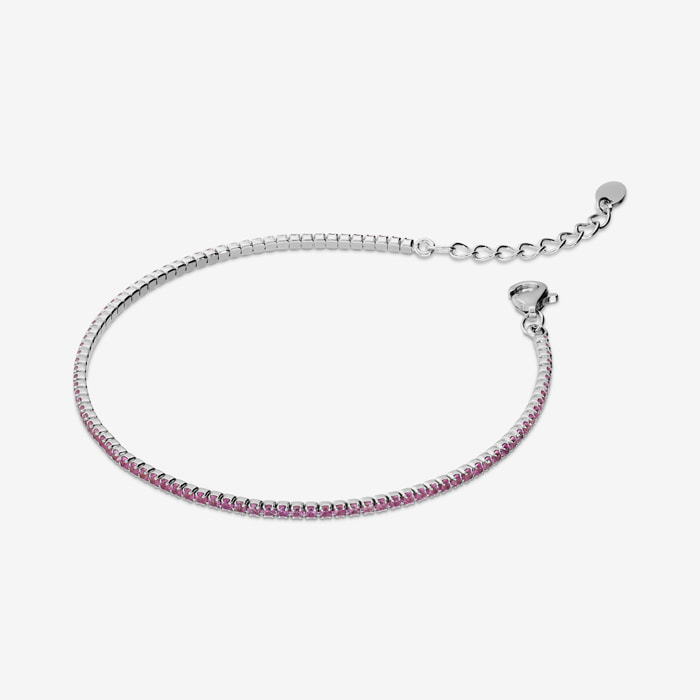 Bracciale Tennis con Cubic Zirconia Rosa 1.2mm