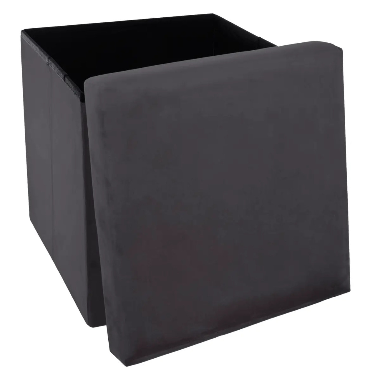 Pouf pliant "Tess" velours gris