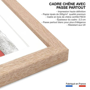 Affiche enfant koala  Affiche + cadre en bois - Chêne