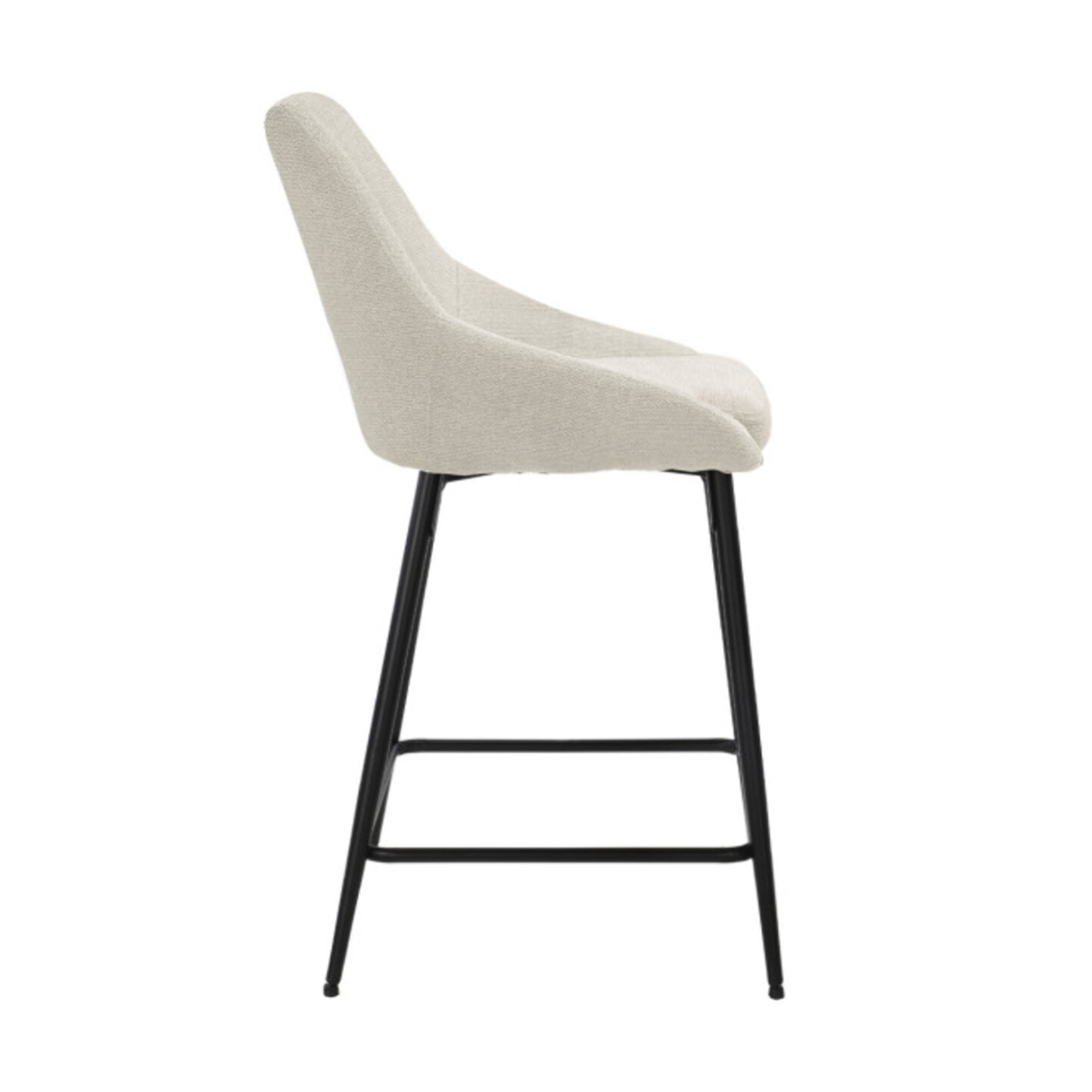 Chaise de bar en tissu avec pieds évasés en métal noir - MONDO