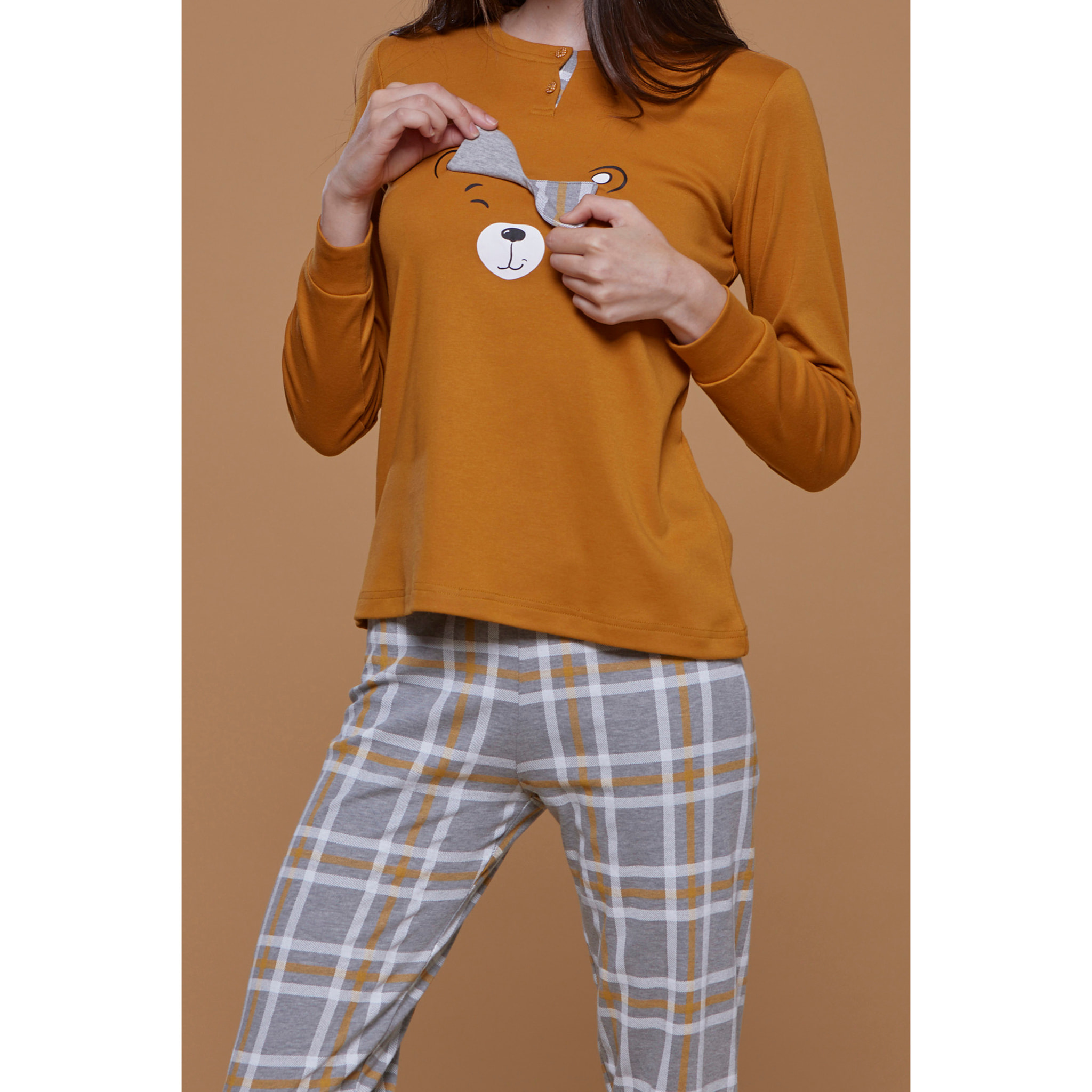 Pigiama donna caldo cotone funny bear Noidinotte