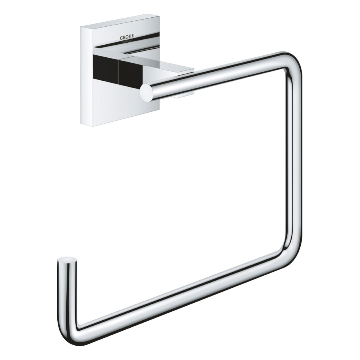 GROHE QuickFix - Start Cube - Set d'accessoires 4 en 1 pour salle de bain - Finition Chromée (à visser ou à coller)