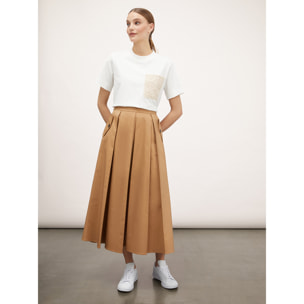 Motivi - Falda midi con pliegues de fuelle - Beige
