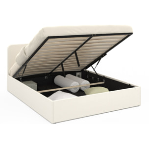 Lit coffre Louise 160x200cm tissu bouclette