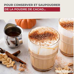 Saupoudreuse en verre et couvercle inox 14 cm Fackelmann Basic