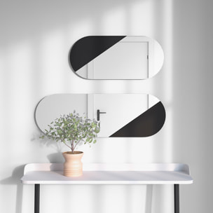 Set de espejos ovalados Aire haya negro 90/65x30x2 cm