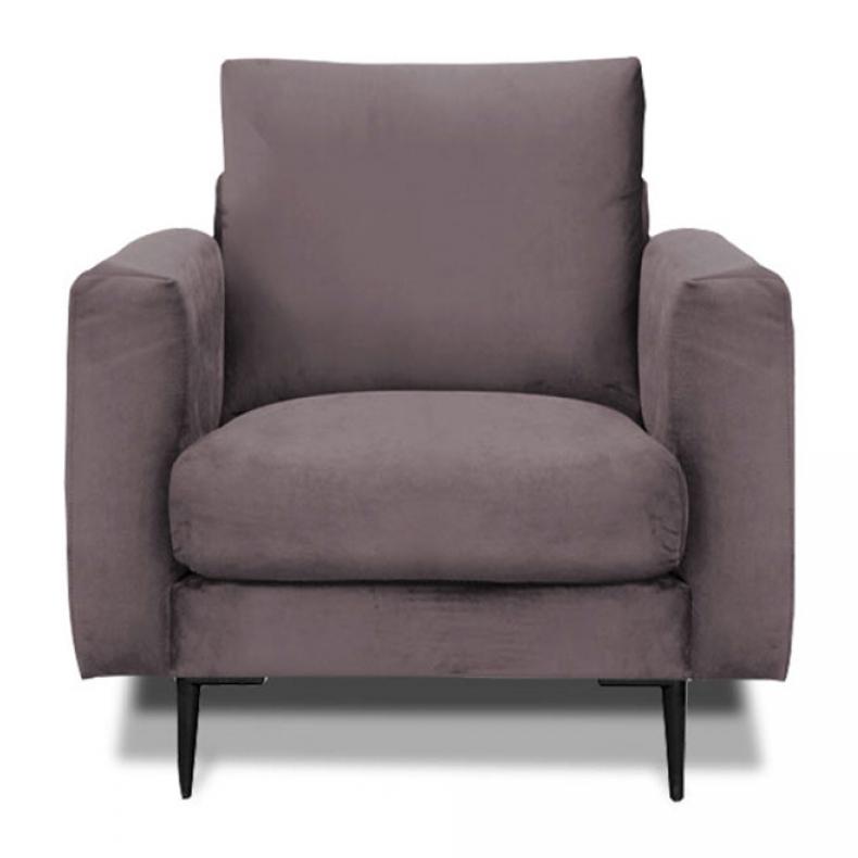 Fauteuil Caruso Velours Gris foncé - 1 Place