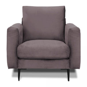 Fauteuil Caruso Velours Gris foncé - 1 Place