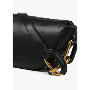 Borsa a tracolla con rondelle e nastro con logo