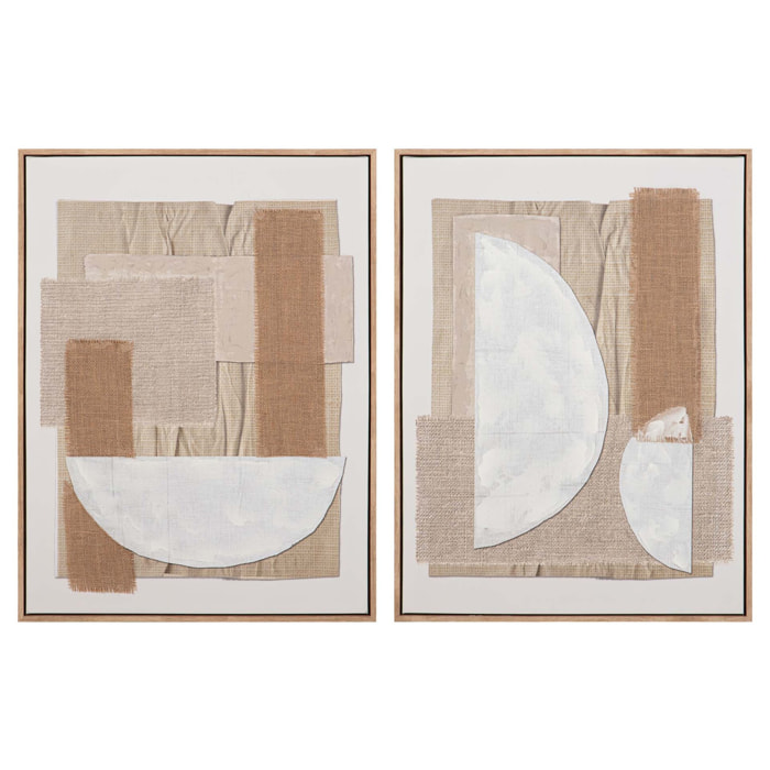 Set 2 Cuadros 50% Pintado Mano 63x4x83 Cm