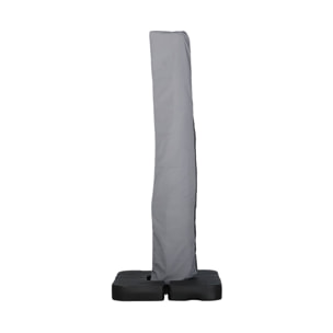 Parasol déporté rectangulaire 3x4m + dalles à lester 50x50cm WIMEREUX + DALLES