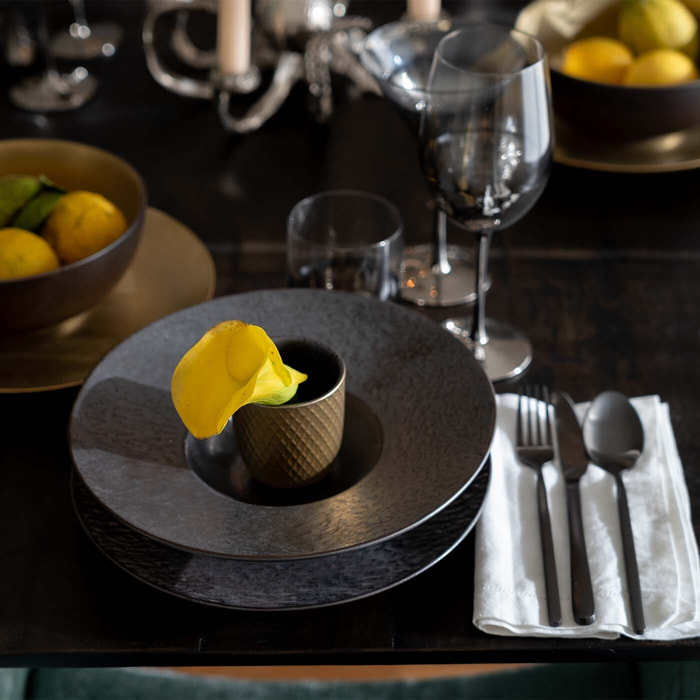 Assiettes creuses Cosmos 27cm noires set de 4 Kare Design